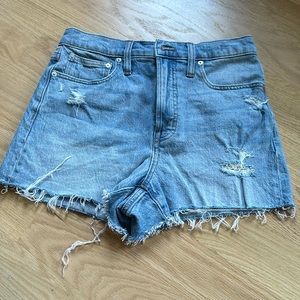 Madewell high waisted jean shorts (the perfect jean short)
